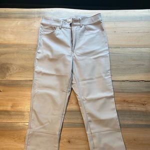 Faux leather beige pants